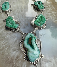 Load image into Gallery viewer, Handcrafted Sterling Silver Natural Green Gemstone Necklace