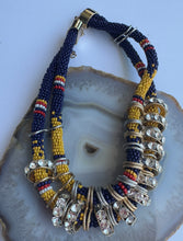 Load image into Gallery viewer, Multicolor Beaded and Crystal Statement Necklace