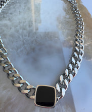 Load image into Gallery viewer, Silver Black Accent Necklace