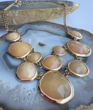 Load image into Gallery viewer, Amazonian Earth Golden Geode Statement Necklace and Earrings Set