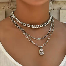 Load image into Gallery viewer, Silver and Pink Pendant Necklace