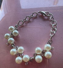 Load image into Gallery viewer, Amazonian Girl Pearl and Crystal Cluster Bracelet