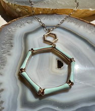 Load image into Gallery viewer, Mint Green Chain Link Pendant Necklace