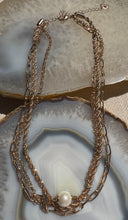 Load image into Gallery viewer, Layered Gold Chain Pearl Accent Necklace