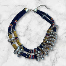 Load image into Gallery viewer, Multicolor Beaded and Crystal Statement Necklace