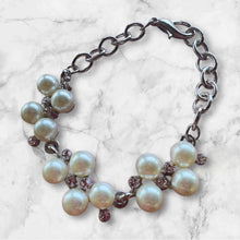 Load image into Gallery viewer, Amazonian Girl Pearl and Crystal Cluster Bracelet