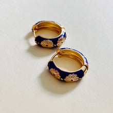 Load image into Gallery viewer, Blue Hoop earrings