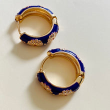 Load image into Gallery viewer, Blue Hoop Earrings