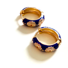 Load image into Gallery viewer, Blue Hoop Earrings