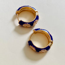 Load image into Gallery viewer, Blue Hoop Earrings