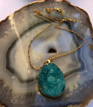 Load image into Gallery viewer, Druzy Turquoise Necklace