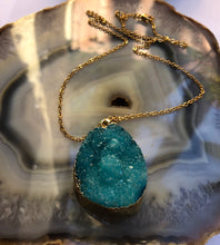 Load image into Gallery viewer, Druzy Turquoise Necklace