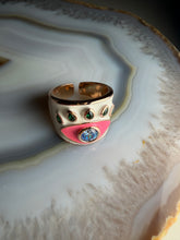 Load image into Gallery viewer, Enamel Pink and White Ring