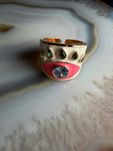 Load image into Gallery viewer, Enamel Pink and White Ring