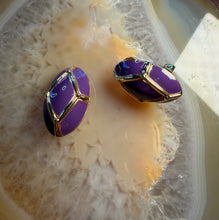 Load image into Gallery viewer, Vintage Purple  Gold Earrings