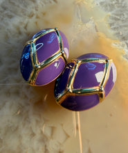 Load image into Gallery viewer, Vintage Purple  Gold Earrings