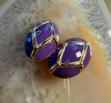 Load image into Gallery viewer, Vintage Purple  Gold Earrings