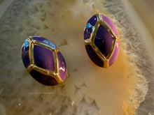 Load image into Gallery viewer, Vintage Purple  Gold Earrings