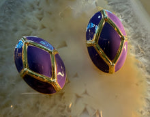 Load image into Gallery viewer, Vintage Purple  Gold Earrings