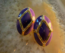Load image into Gallery viewer, Vintage Purple  Gold Earrings