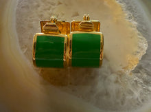 Load image into Gallery viewer, Vintage Green  Gold Earrings