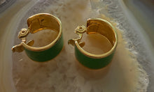 Load image into Gallery viewer, Vintage Green  Gold Earrings