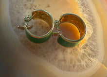 Load image into Gallery viewer, Vintage Green  Gold Earrings