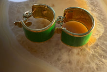 Load image into Gallery viewer, Vintage Green  Gold Earrings