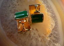 Load image into Gallery viewer, Vintage Green  Gold Earrings