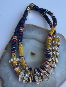 Multicolor Beaded and Crystal Statement Necklace