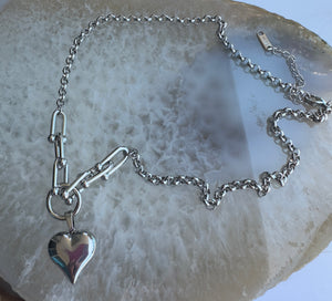 Silver Heart Pendant Necklace