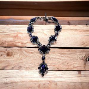 Purple and Green Statement Necklace