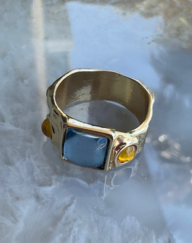 Molten Amber Golden Ring