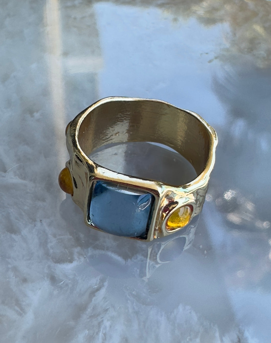 Molten Amber Golden Ring