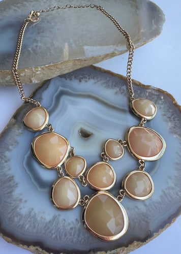Amazonian Earth Golden Geode Statement Necklace and Earrings Set