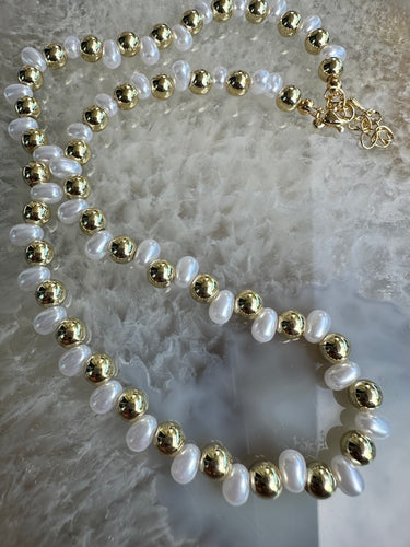 Delicate Beaded Pearl White  Necklace