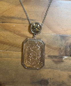 Golden Sparkly Pendant Necklace