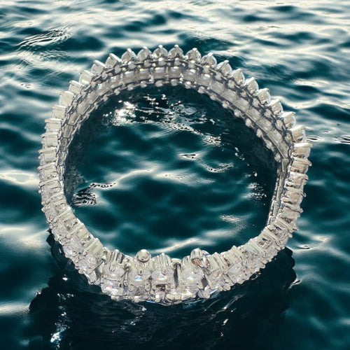 Moonlight Mirage Ice-Crystal Tennis Bracelet