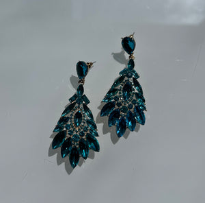 Blue Rhinestone Earrings