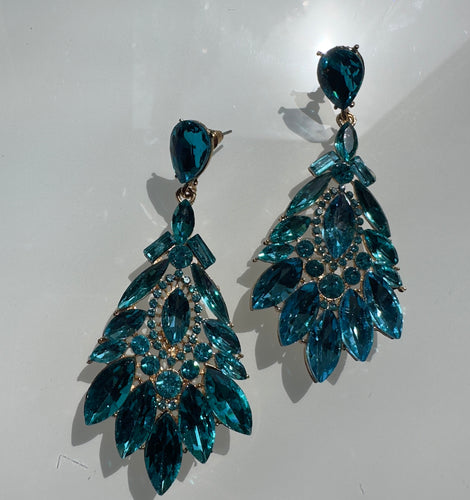Blue Rhinestone Earrings