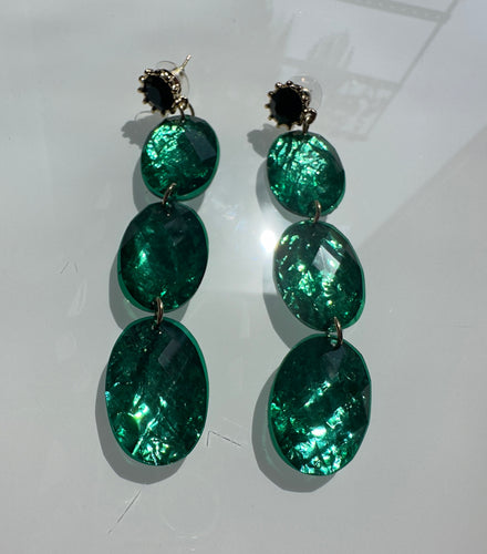 Green Statement Earrings