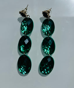 Green Statement Earrings
