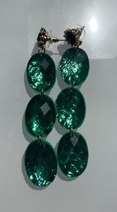 Green Statement Earrings