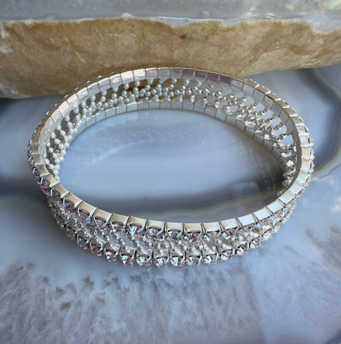 Silver Tone flexible tennis bracelet