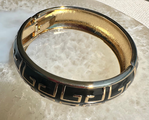 Black and Gold Enamel Bracelet