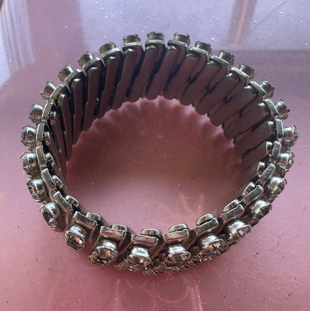Vintage Rhinestone Art Deco Statement Bracelet