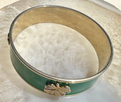 Green Enamel Bangle Bracelet