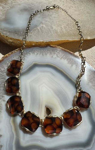 Amber Tortoise Statement Necklace