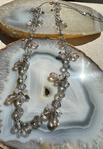 Crystal Flower Statement Necklace