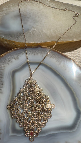 Golden Filigree Statement Necklace